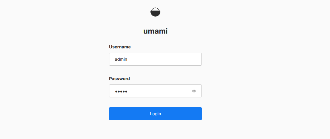 Create a new admin account on umami